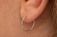 Vista 85 de Gold Hoop Earrings Silver Hoop Earrings - Hoop Earrings For Women Two Pcs Of Thin Gold Filled Sterling Silver Hoops, Helix Hoop, Tragus Ring
