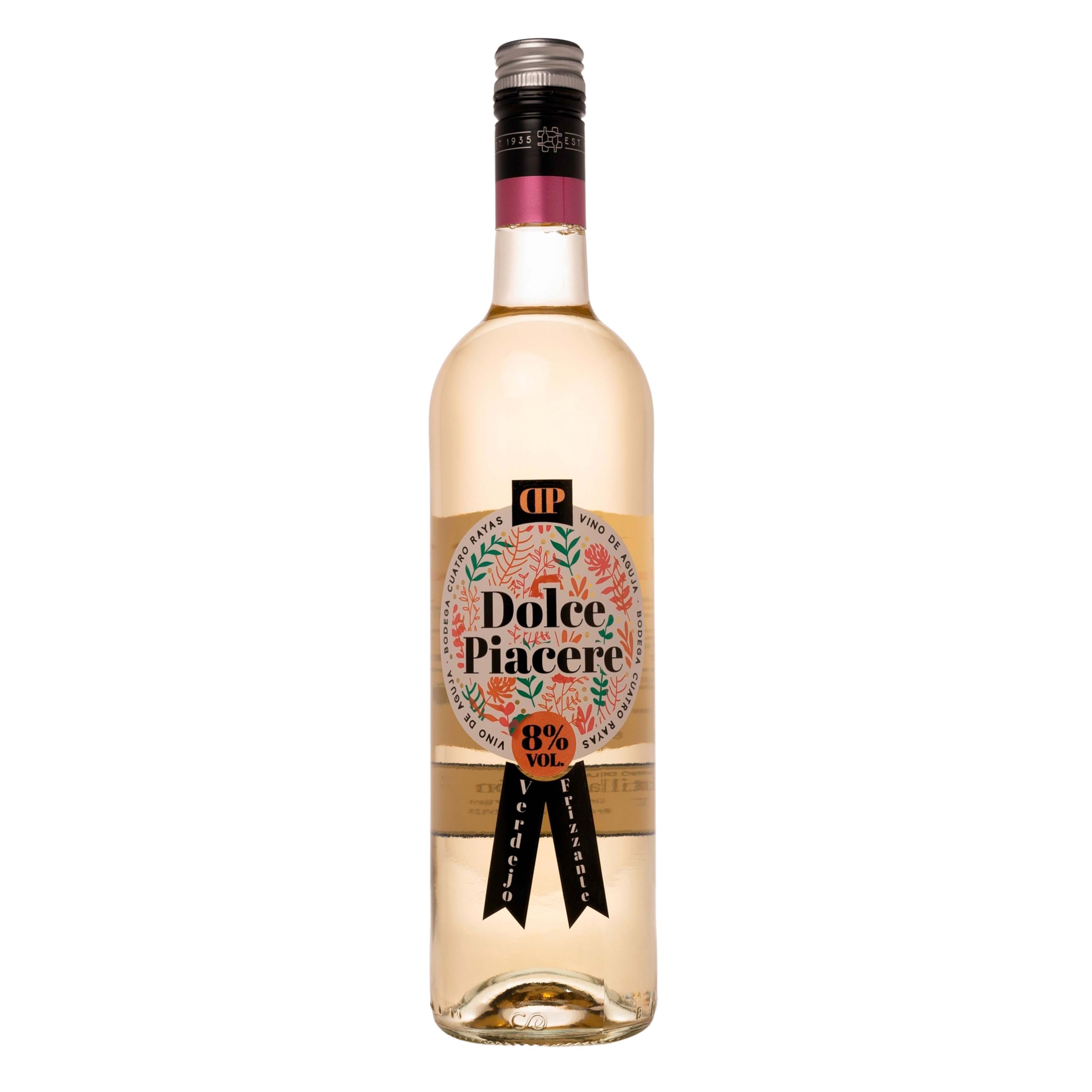 CUATRO RAYAS Dolce Piacere - Vino Blanco Frizzante (6 Botellas x 750 ml)