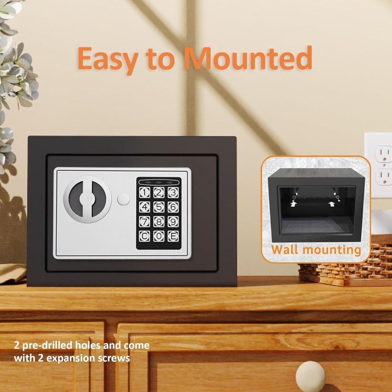 Digital Security Safe Box for Home & Office | Compact Steel Safe with Digital Keypad & Backup Keys | Secure Storage for Cash, Jewelry, Documents & Valuables 1