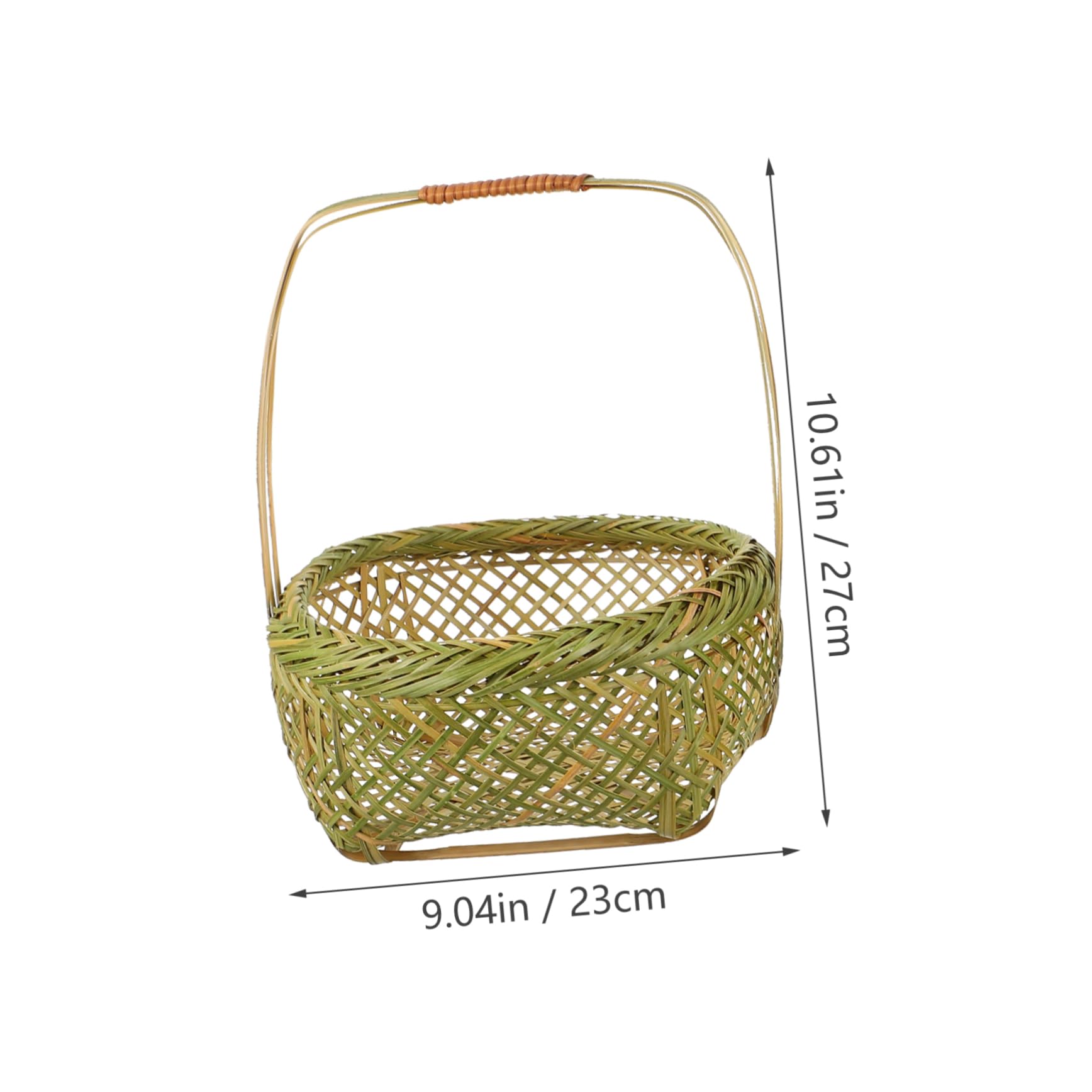 HOMOCONO 5pcs Portable Storage Basket Wedding Basket Handmade Decorative Tray Fruit Basket Hanging Weaving Basket Storage Container with Handle Woven Storage Basket Hand Basket Green