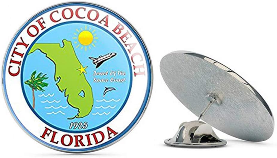 City of Cocoa Beach Florida Seal (Logo ic fl car Window) Metal 0.75" Lapel Hat Pin Tie Tack Pinback