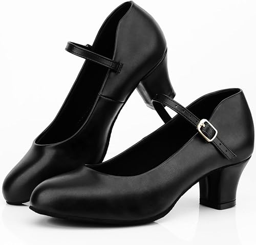 Miniatura 2 de Zapatos de baile de salón latino antideslizantes negros para mujer, zapatos de baile de salón de baile