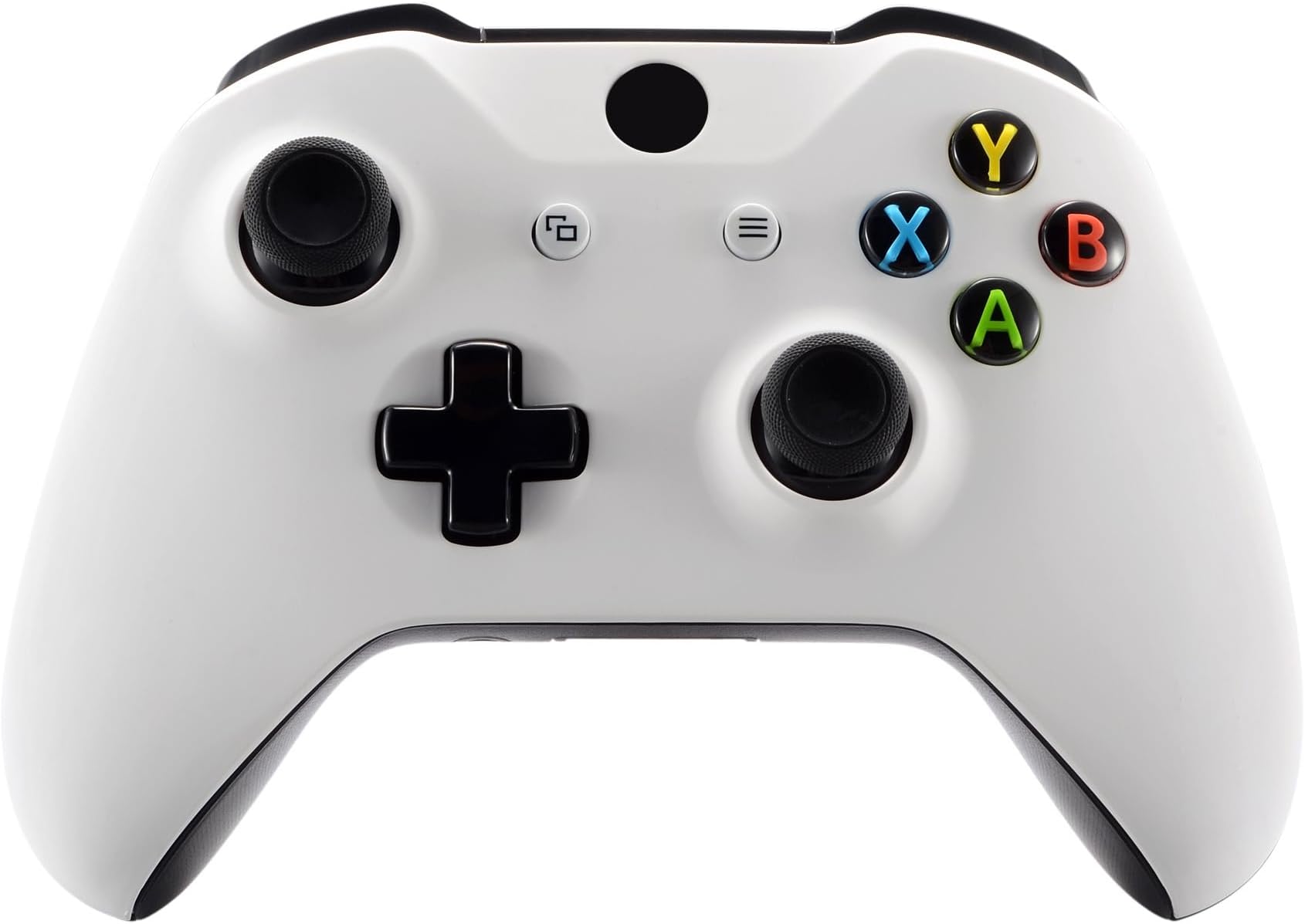 eXtremeRate Replacement Front Housing Shell for Xbox One S/X Controller, White Custom Kit Faceplate Cover Case for Xbox Wireless Controller (Model 1708)