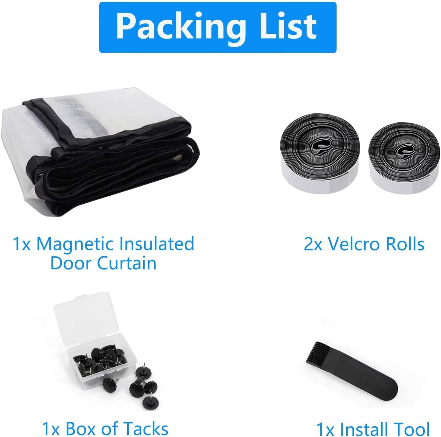 RELIANCER Magnetic Thermal Insulated Double Door Curtain,Waterproof EVA Doors Cover,Fit Doors Size 74"x80",Self-Closing Insulated Doorway Curtain Partition,Temperature Protection Thermal Door Screen