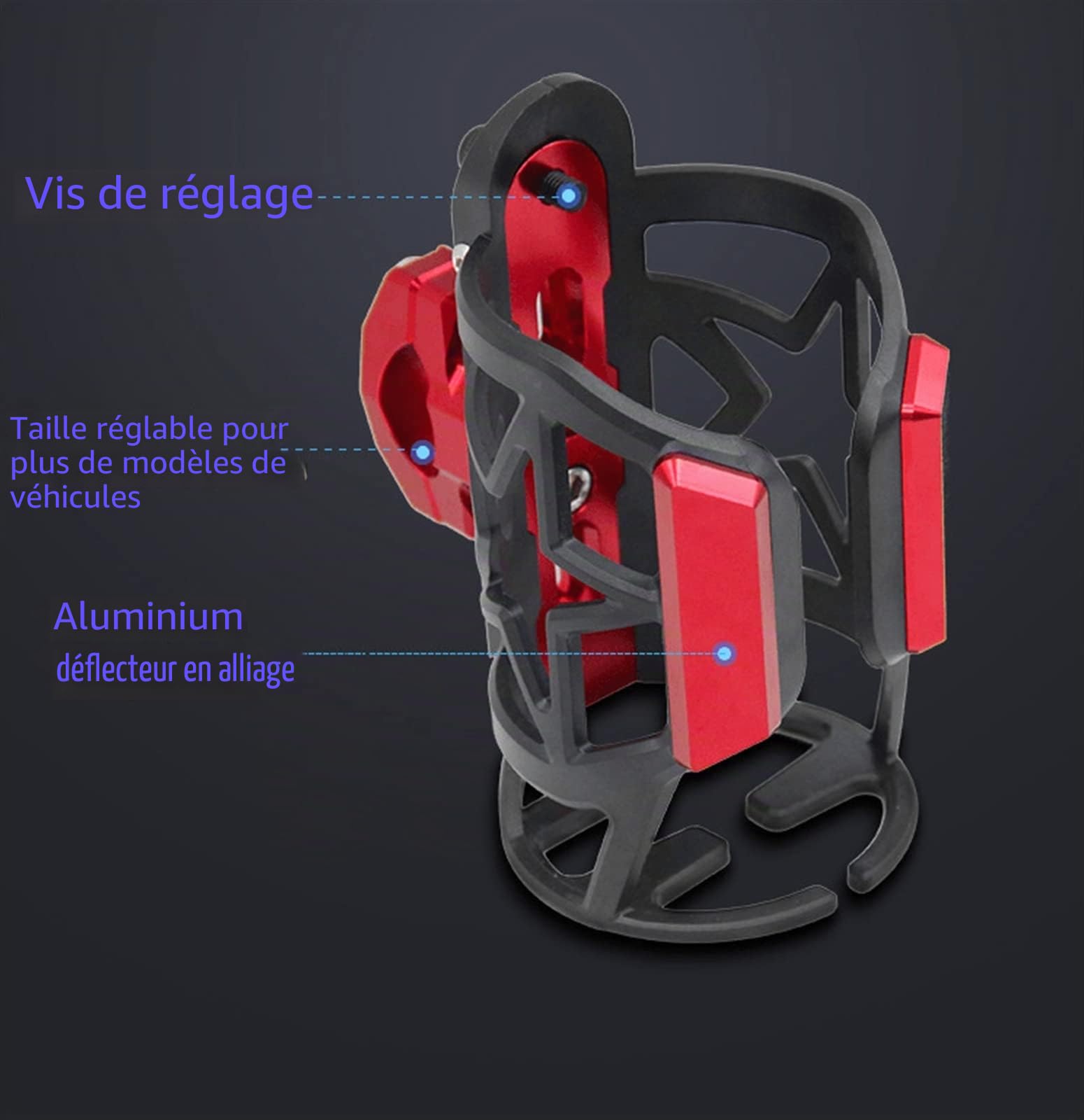 Porte-gobelet de Boisson de Moto Compatible avec BMW R1200GS R1250GS R1250 R1200 R 1250 1200 GS Adventure (Color : R1250GS Black, Size : A)