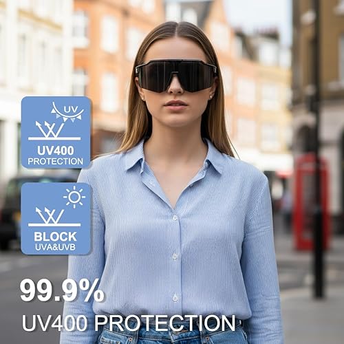 Miniatura 5 de OULAIQI Gafas de sol de ciclismo para hombres y mujeres, lentes de sol de béisbol juveniles, diseño ligero, protección UV400, gafas deportivas