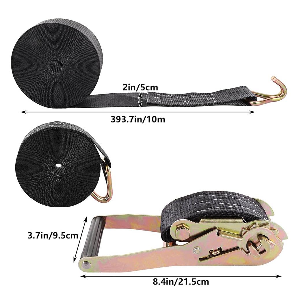 4 Stück Spanngurte Mit Haken Ratsche In 5m 5000kg 5T Zweiteilig 50 Mm Ratschengurt Zurrgurte 11023lb Break Strength Für Ladungssicherung Motorrad Kajak Kanu ATV