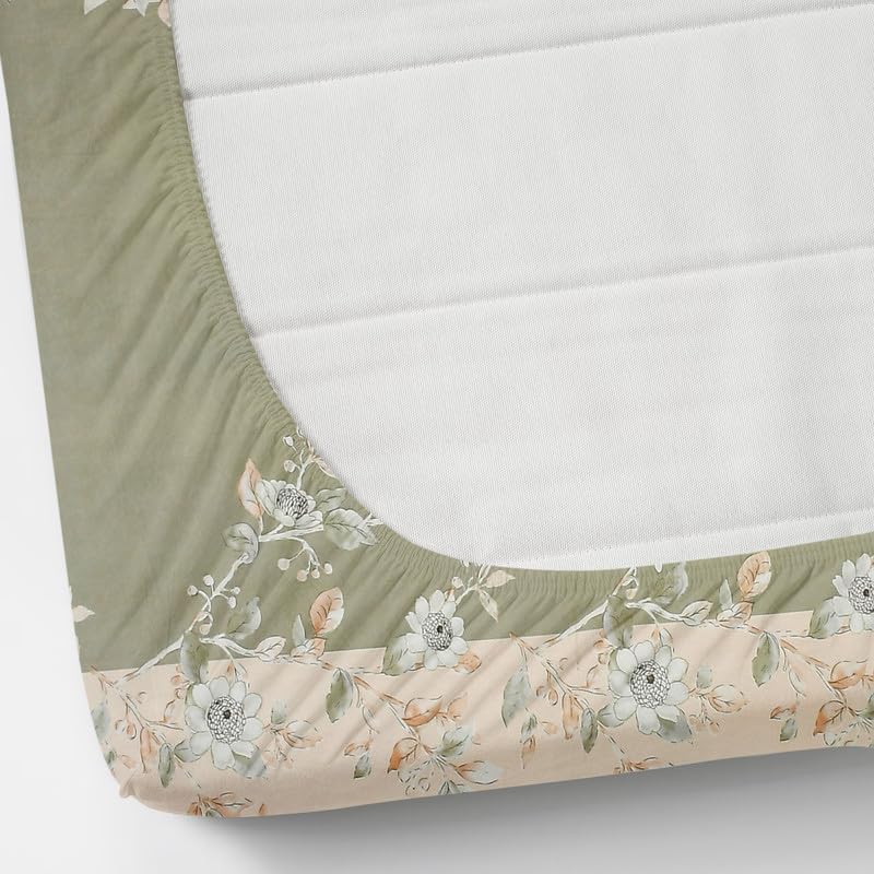 Image of Florida Polycotton Bedsheet (Rose OliveGreen, Super King)