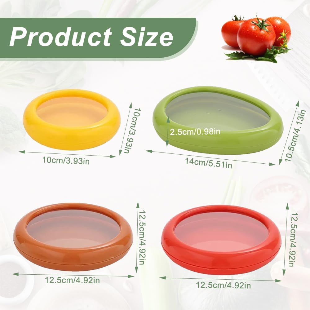 Lot de 4 boîtes de rangement réutilisables en silicone pour fruits et légumes - Conservation optimale, durables et faciles à nettoyer - Image secondaire