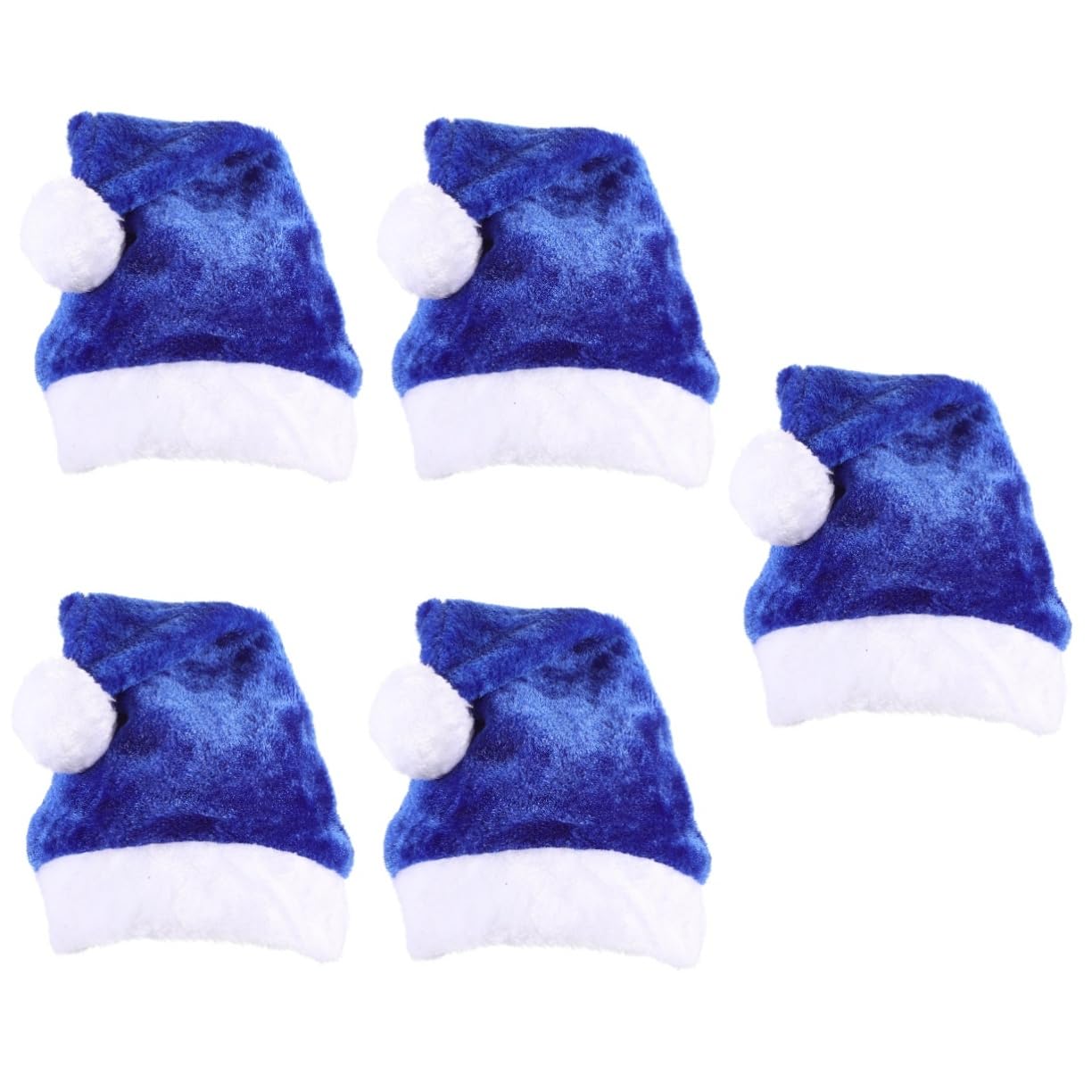 TOPBATHY 5 Piezas Gorro de Papá Noel de felpa sombrero de navidad sombreros negros para hombres gorros navideños christmas hat para hombres Gorro de Papá Noel de Navidad felpa corta