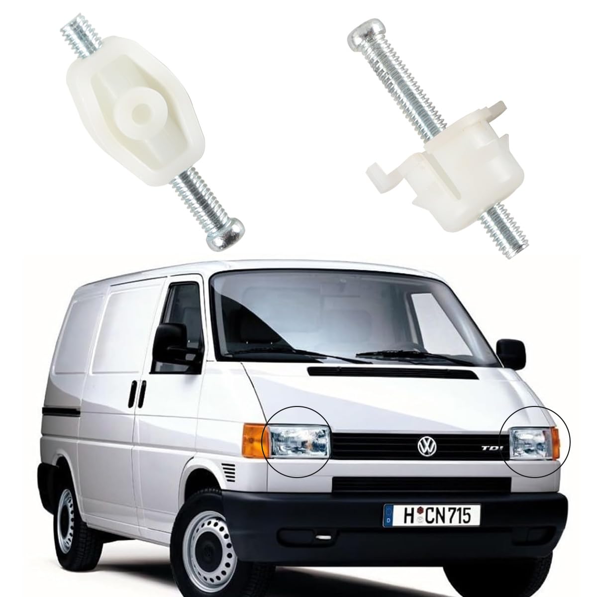 Lot De 4 Écrous De Réglage Phares – Compatible Eurovan / Bus T4 1990-2003 (701941141A) – Acier Inox Durable