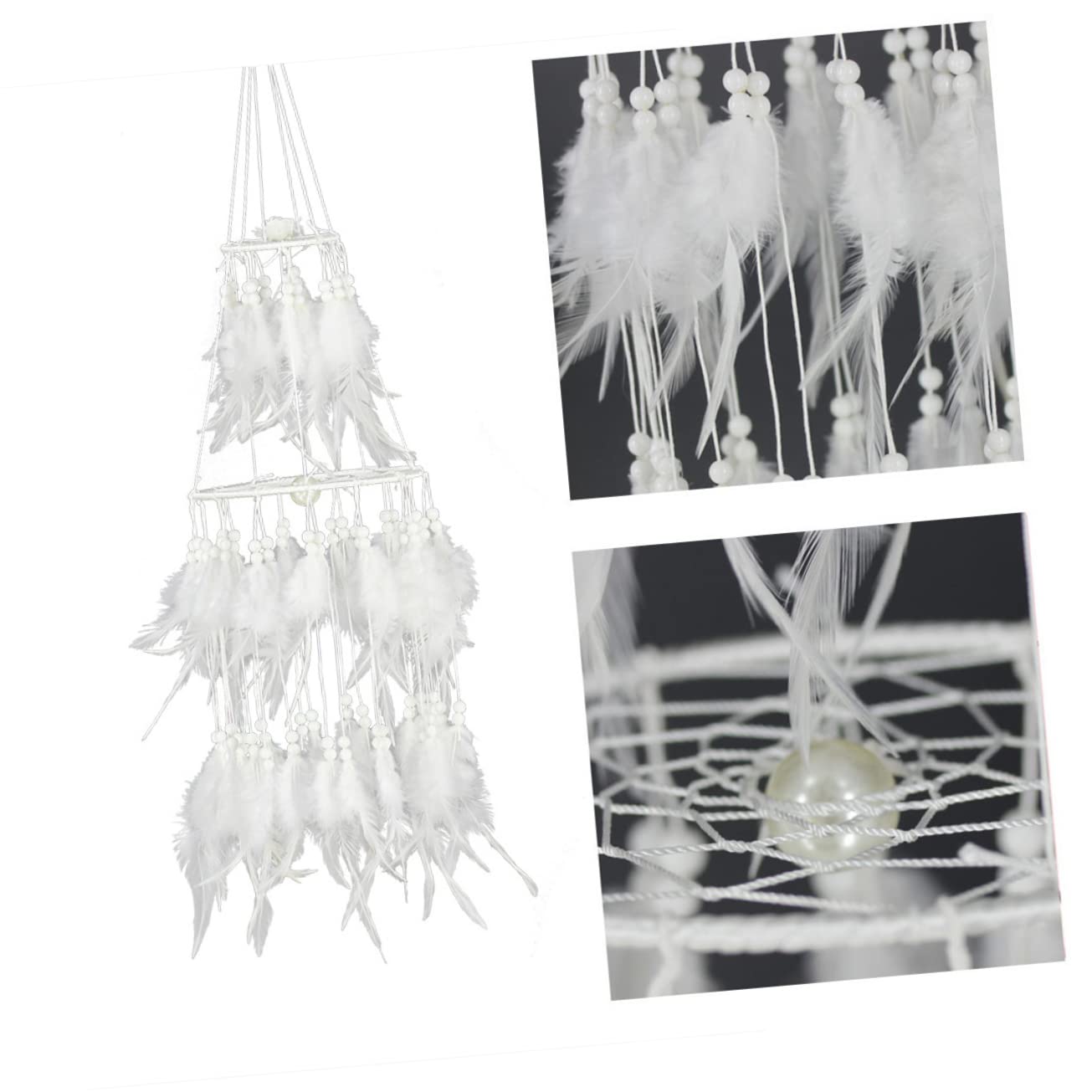 GRIRIW Dream Catcher Pendant Macrame Wall Hanging Moon Decor Light-up Chime for Bedroom Home