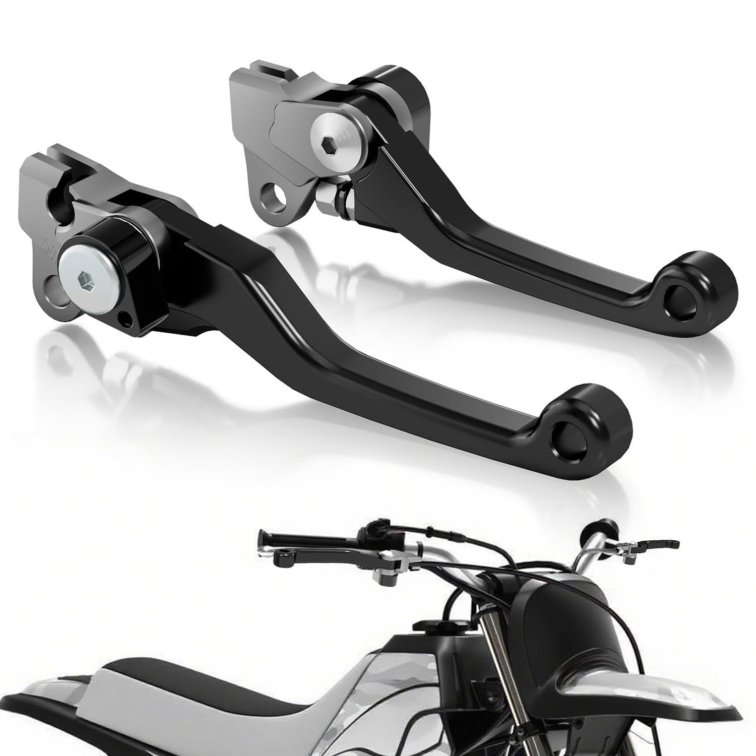 Levier de frein et d'embrayage PW50 haut de gamme en aluminium CNC noir anodisé rigide