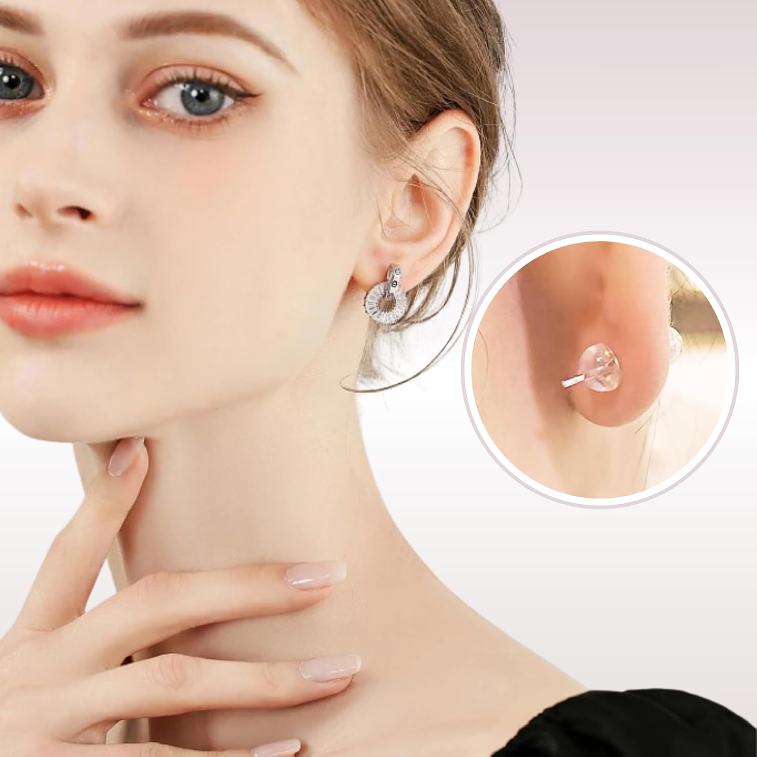 Silicone Earring Backs, 925 Sterling Silver Earring Backings, Hypoallergenic Ear Stoppers, Earring Safety Backs, Gold, Silver, 6 Pairs