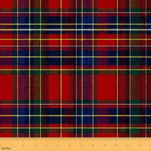 Tartan Plaid Upholstery Fabric for Chairs, Vintage...