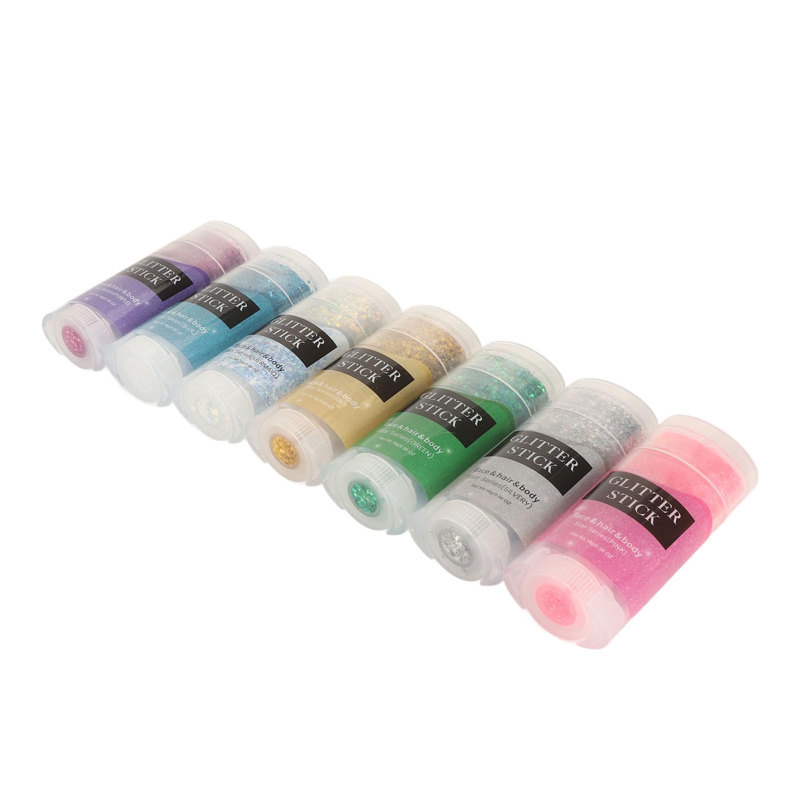 Améliorez Votre Look de Fête avec Nos Paillettes pour Scène de Cheveux Body Glitter Stick 056Oz dans des Bouteilles en Plastique Chics pour un Effet Holographique éblouissant -