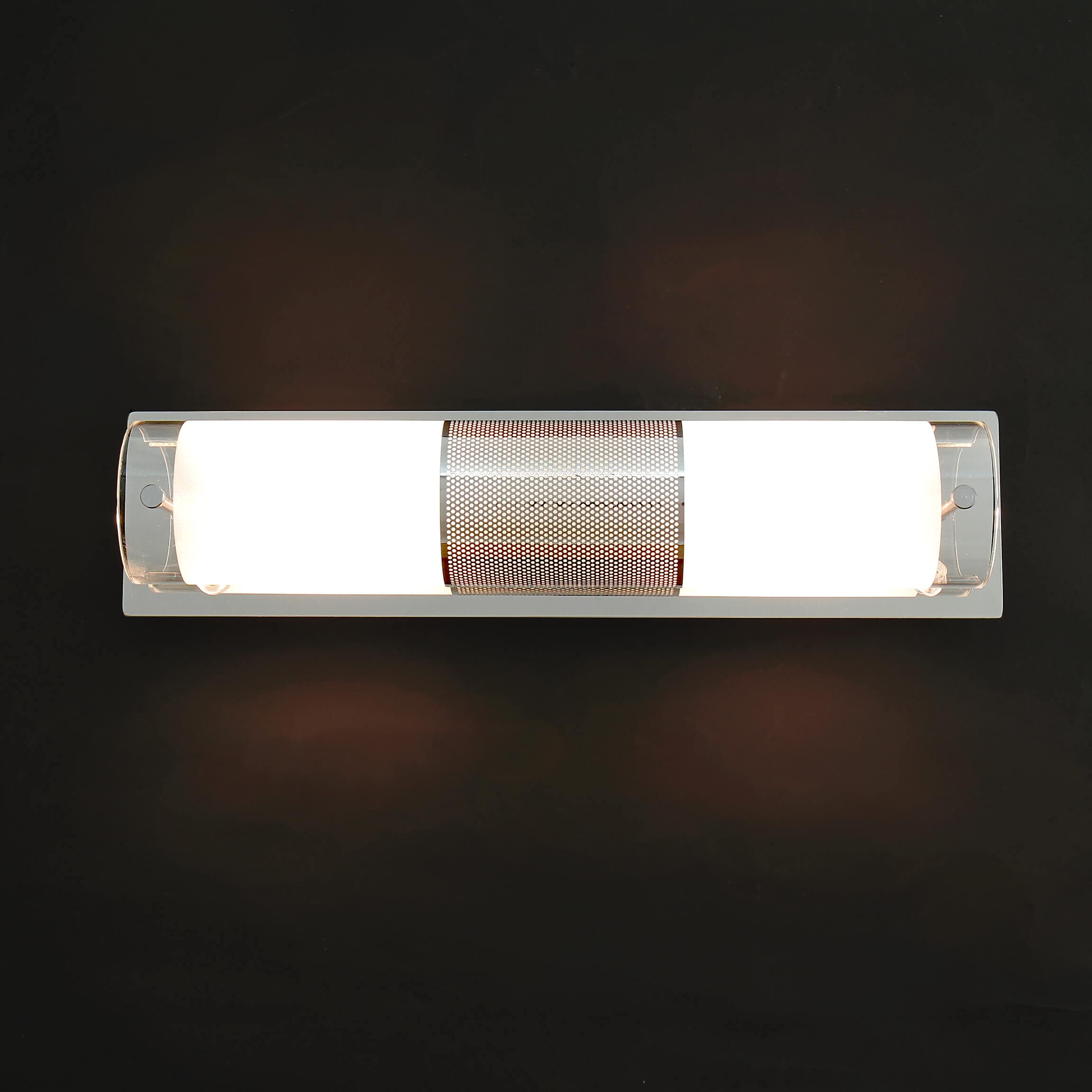 Lampada da parete in metallo vetro argento bagno L: 38 cm E14 fino a 40W 2 lampadine oblunghe Lampada da parete senza tempo per bagno PERIO