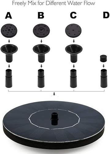 Miniatura 4 de Bomba de fuente solar, 1.4 W, kit de panel de bomba de fuente de baño solar para pájaros, bomba sumergible de riego al aire libre, estanque de