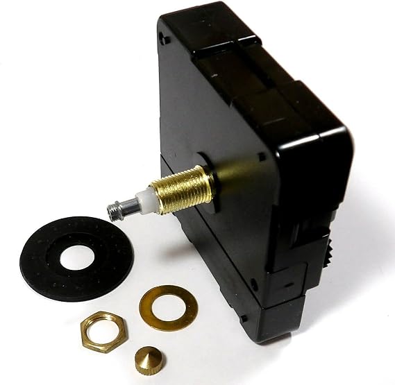High Torque Clock Movement (Silent Sweep) Extended Shaft with 14 in. Long Balanced Black Fancy Sword Hands (No7), Clock Kits, Non Ticking, Large Wall Clock, Clock Parts