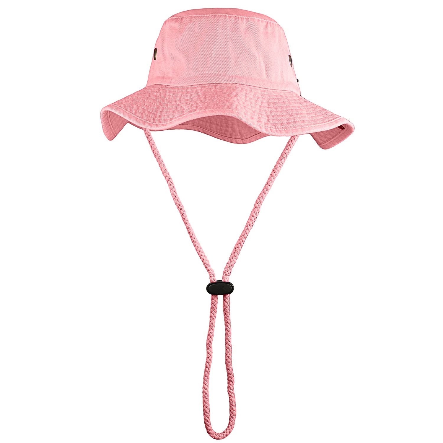 Sombrero de ala ancha para senderismo, pesca, safari, boonie, 100% algodón, protección solar UV para hombres y mujeres, actividades al aire libre, Rosado, Large/X-Large