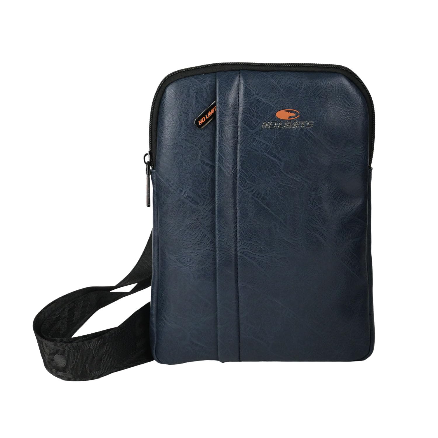 No Limits Borsello Uomo Tracolla Regolabile, Impermeabile, Con Fodera Arancione, Borsa a Spalla in PU, Multitasche Con Zip