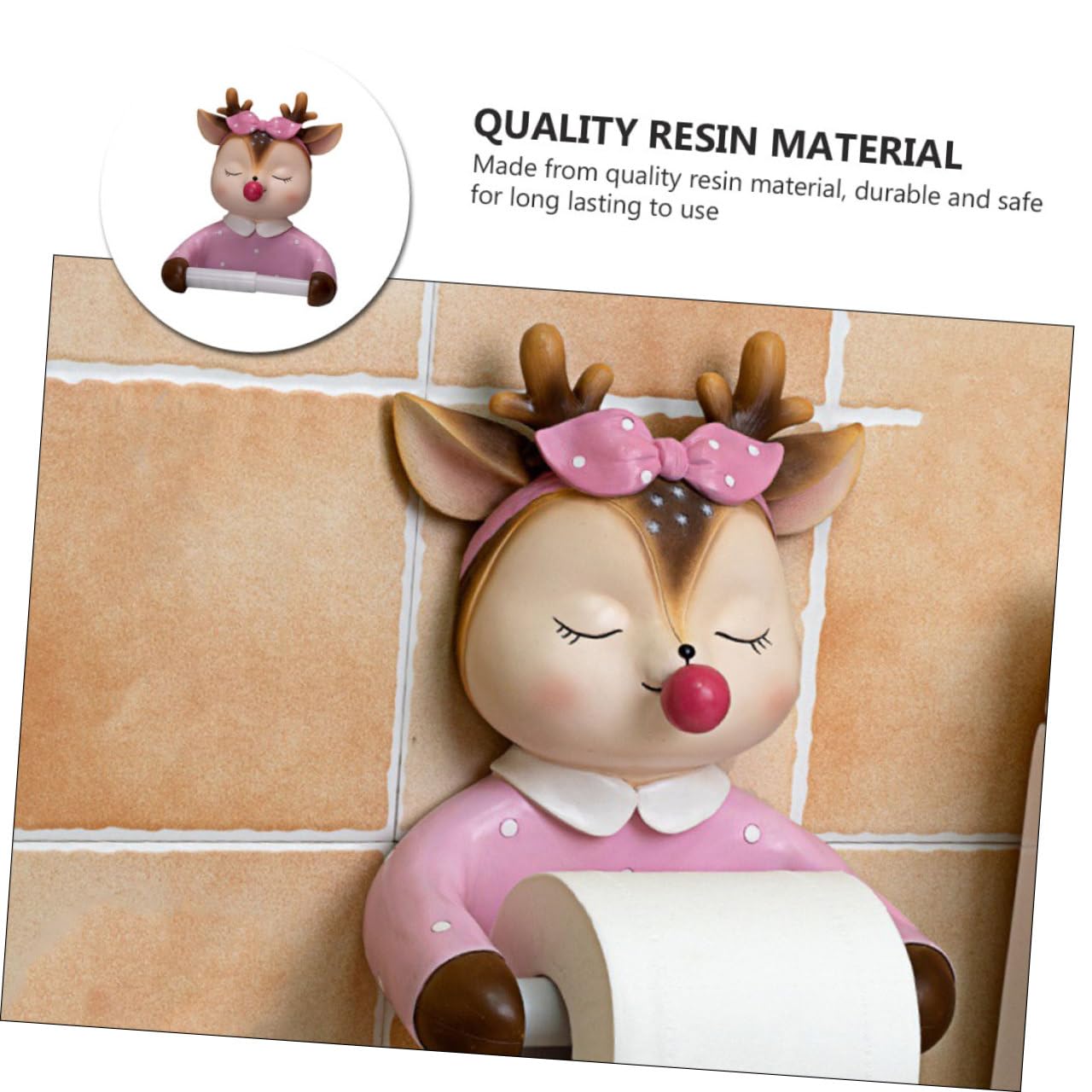 Portarrollos de Papel Higiénico Decorativo Rosa de Resina, 1 Pieza | Diseño Mural, Admite Rollos Tamaños, Solución Ahorra Espacio para Baño