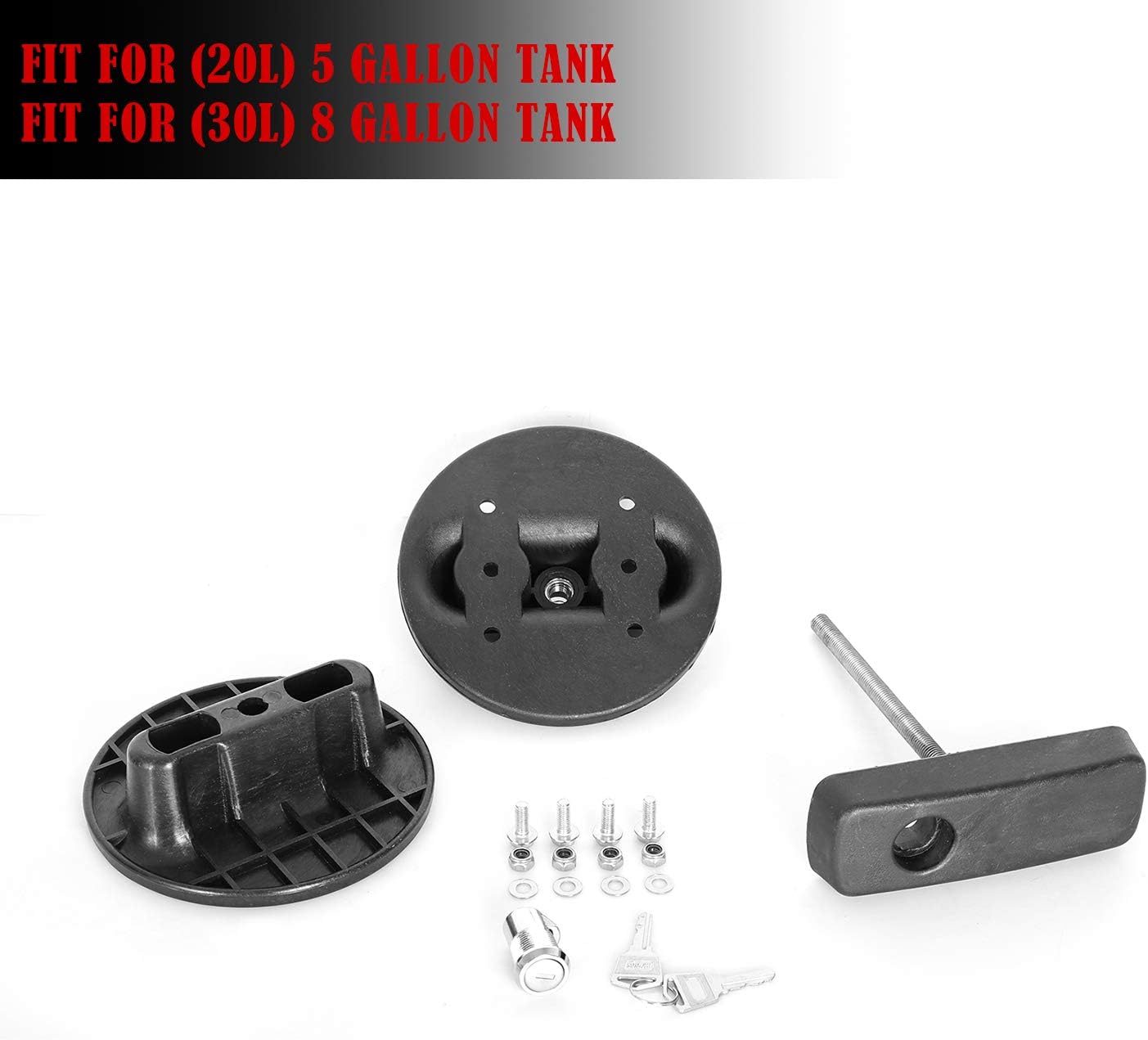 Gas Can Mount, EBESTauto Oil Mounting Lock 8 gallon Gas Tank Cans Lock Pack Mount Lock for 30L red fuel tank barrel(2pcs)
