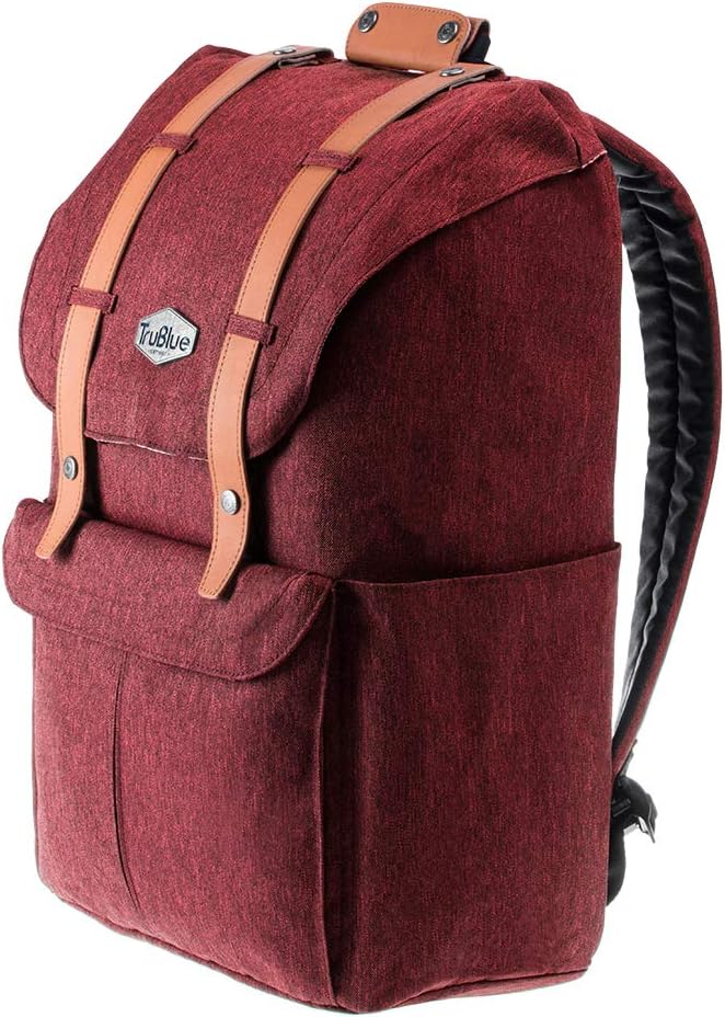 TruBlue GD58B2RD The Patriot Everyday Backpack, Algonquin - By Bags - For Laptops - Water Repellant - Lightweight - Secret Pockets, 17", Red