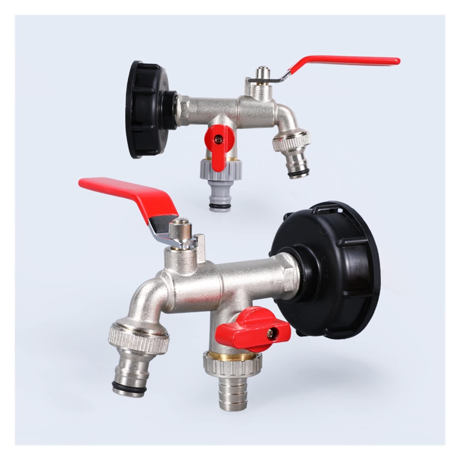 Resistir Extremos de Alta presión y Temperatura S60*6 IBC Adaptador de Tanque Grifo de latón Chapado en níquel Herramienta de Agua del jardín con Conector de Manguera de tubería PC 1