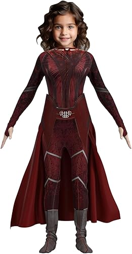 Miniatura 2 de Disfraz de bruja para niños y niñas, overol rojo con tocado, disfraz de Halloween para niños y niñas