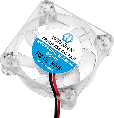 Miniatura 4 de WINSINN Ventilador USB RGB de 1.575 in de 5 V, impresora 3D colorida LED Micro 5 voltios ventiladores 4010 rodamiento hidráulico, refrigeración sin