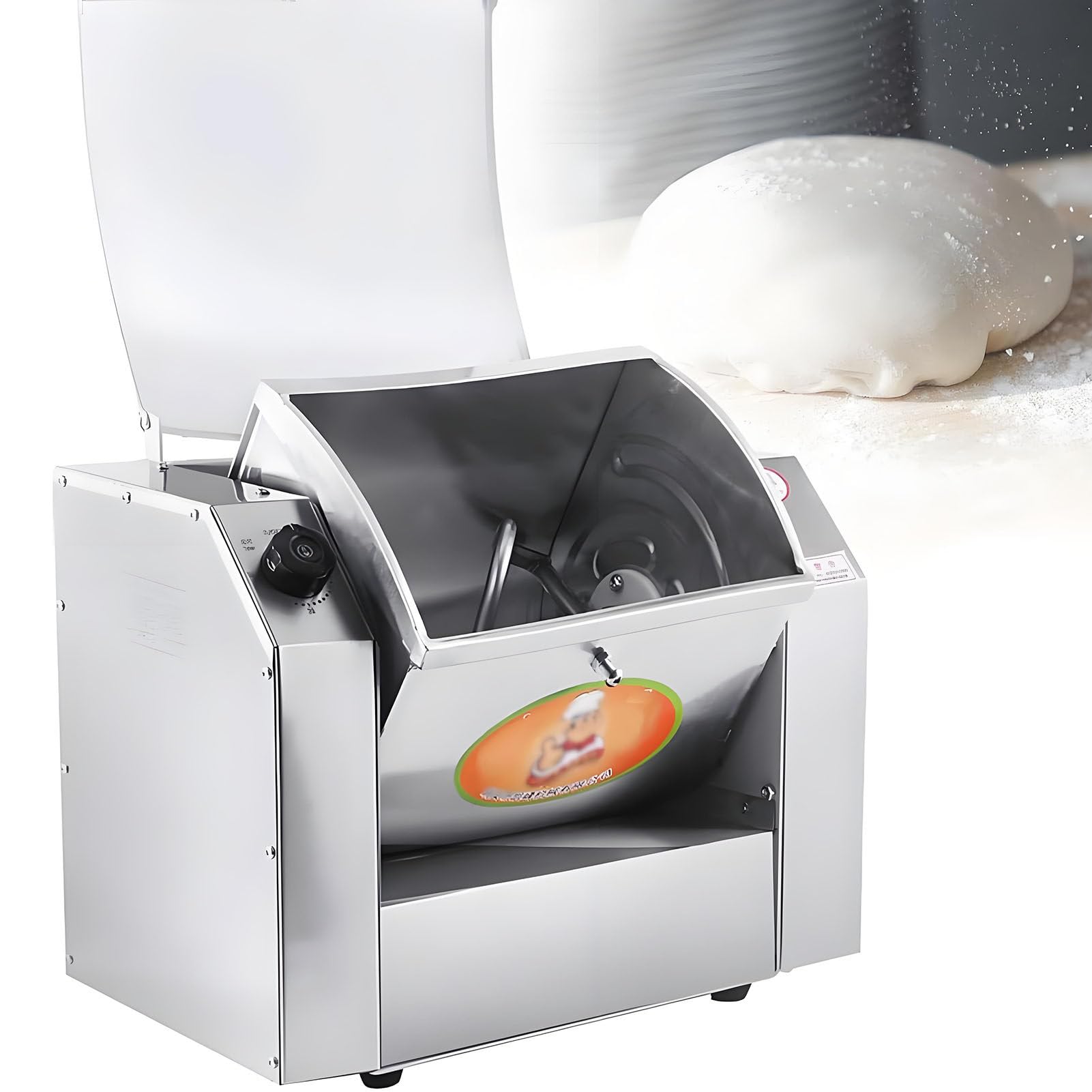 SHENGSHIYU Commercial Dough Mixer,Heavy Duty Stand Mixer,Electric Dough Blender,Dough Kneading Machine with 90 Degree Tilt & Timer Included,for Schools Bakeries Restaurants Pizzerias 10kg