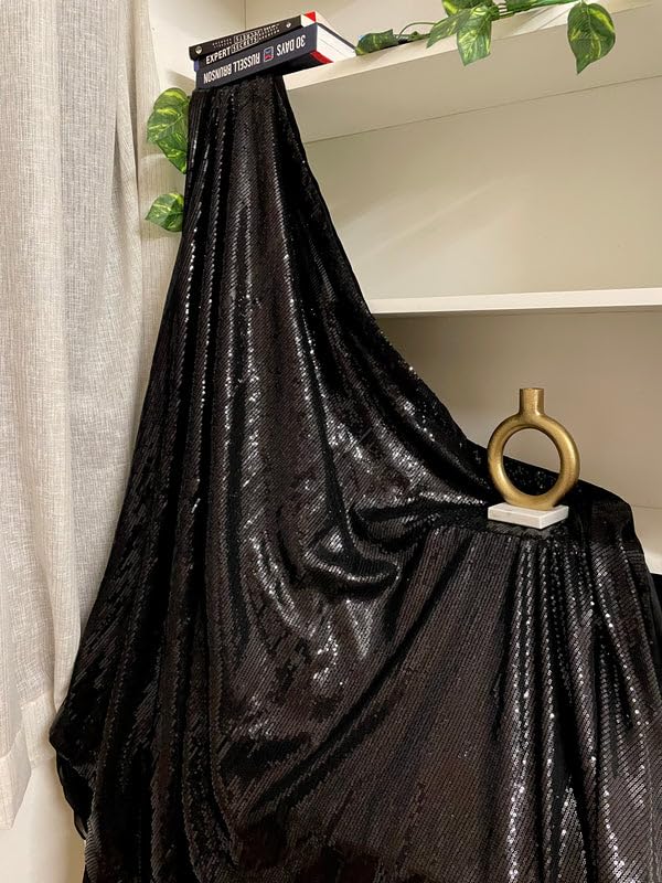Image of Women's Bollywood Heavy Sequins Embroidery Work Georgette Saree with Unstitched Blouse