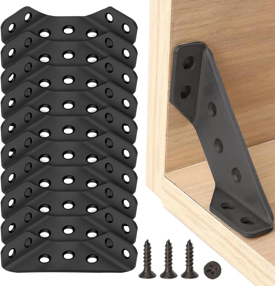 Giwnhvx 家具コーナーコネクター 角度留めコネクター コーナーブラケット 棚キャビネットテーブルチェア用 ネジ200本付き 5