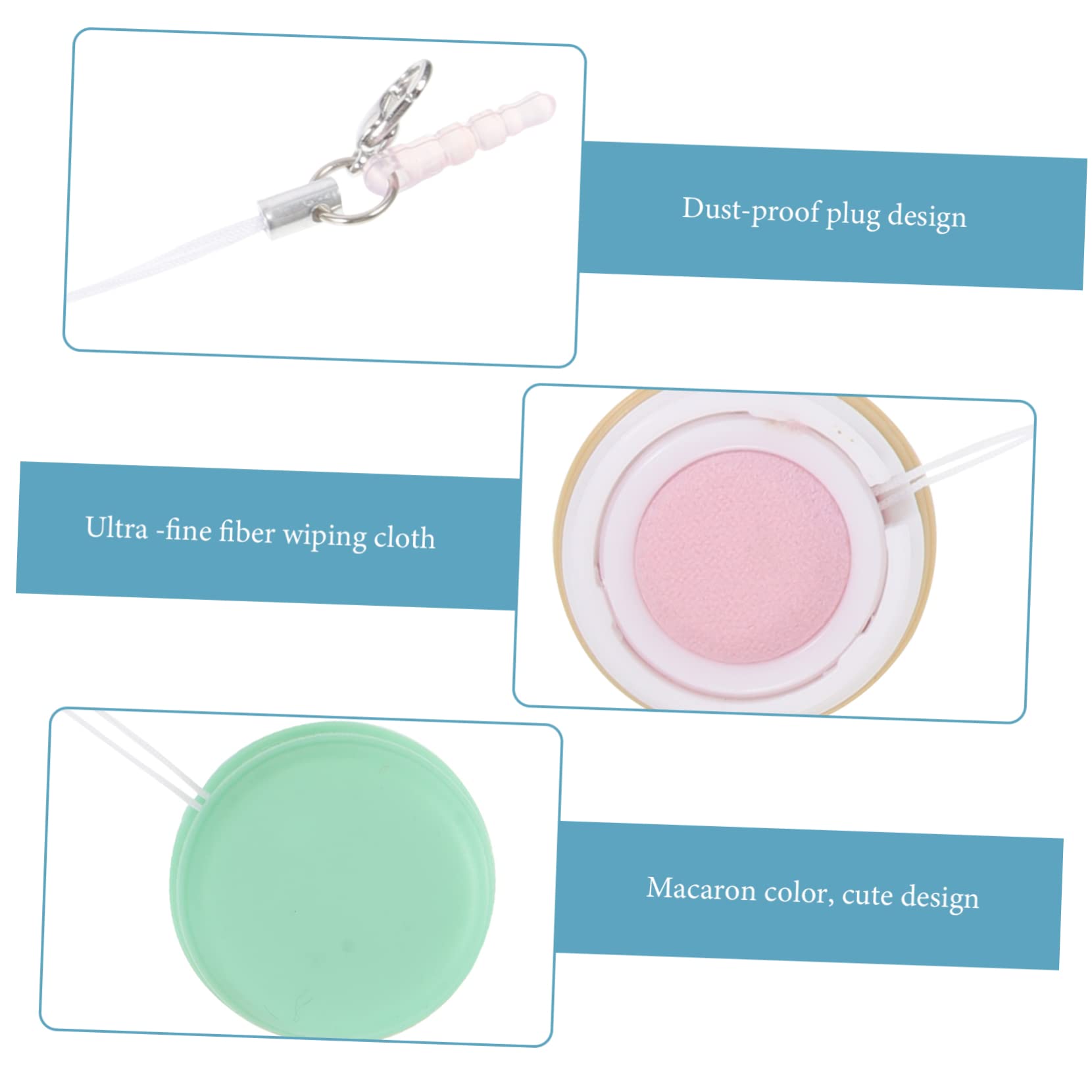Mikikit 32pièces Lingettes Nettoyantes Pour Écran De Téléphone Et Lunettes Avec Porte-clés Nettoyage Facile Pour Appareils Électroniques Rose Bleu Vert