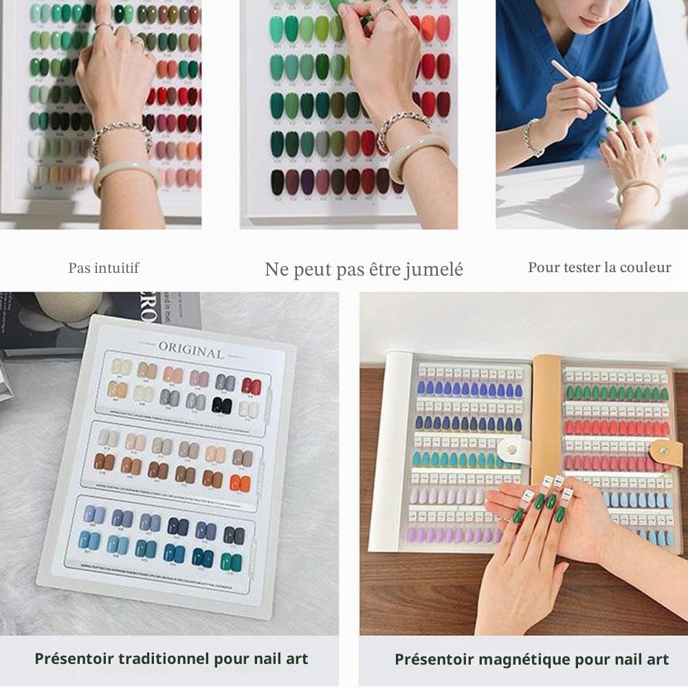 Livre d'échantillons d'ongles magnétique, 120/180/240 couleurs d'ongles, organisateur à ongles vierge magnétique, avec ongles transparents, livret d'affichage pour manucure pour salon de manucure