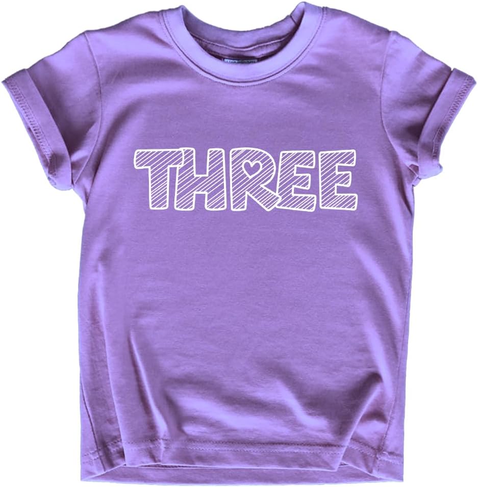 3rd Birthday Shirts Girls Toddler Outfit 3 Year Old Girl Shirt Three Happy Bday Third Gift Heart tee