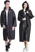 Vista 1 de Poncho de lluvia para adulto, paquete de 2 impermeables reutilizables de emergencia con capucha y cordón