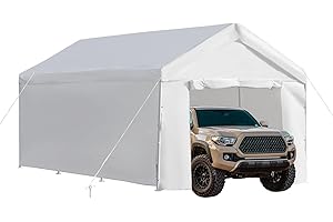 LVUYOYO 10x17 Heavy Duty Steel Car Canopy