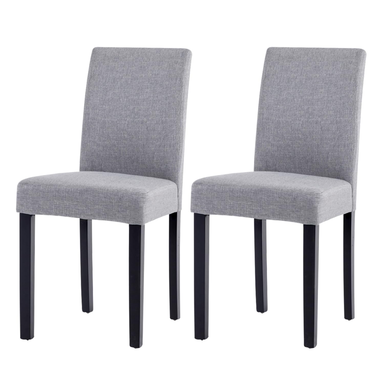 Dining Chairs Set of 2, Luxury Upholstered Fabric Kitchen Chairs Side Chair with Padded Seat Back and Solid Wood Legs for Living Room, Bedroom, Dining Room, Grey (Grey, Set of 2)