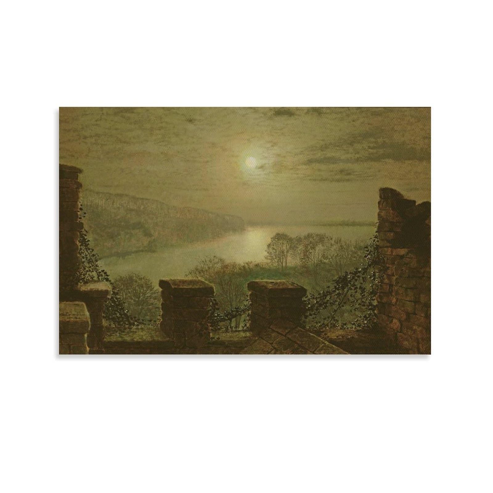 Roundhay Park From The Castle, 1879 By John_Atkinson_Grimshaw Wall Art Prints Poster Poster Painting Canvas Wall Art Living Room Posters Painting 08x12inch(20x30cm)