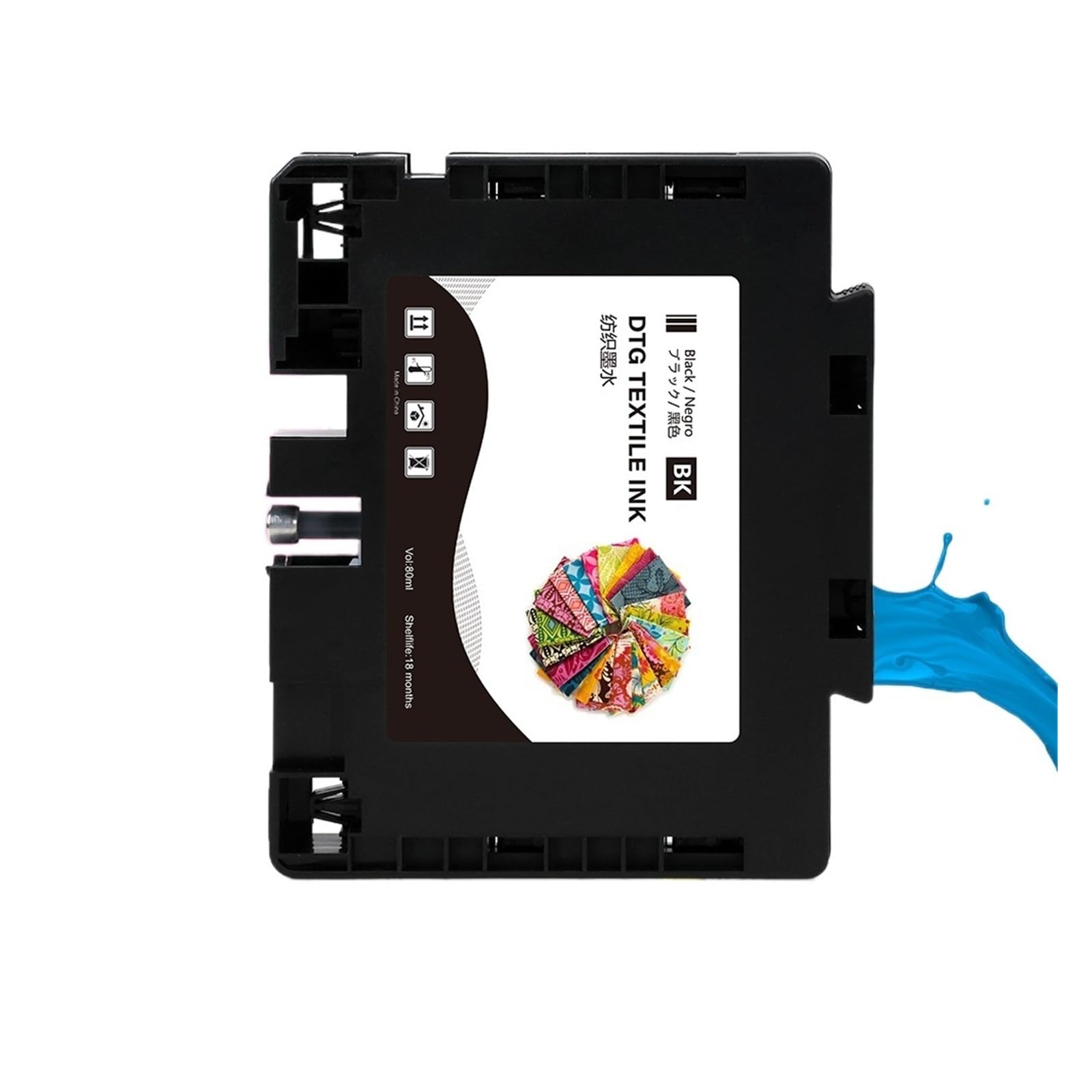 Generico Cartucce d'inchiostro RI100 compatibili for Ricoh RI100 | Inchiostro DTG, chip monouso, materiali di consumo della stampante(Black)