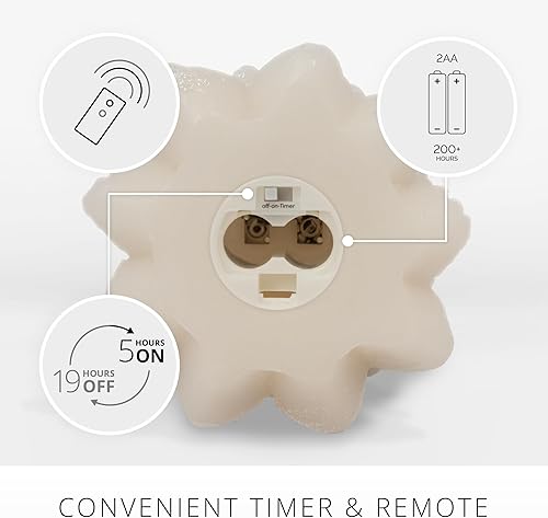 Miniatura 3 de Luminara Vela LED sin llama de árbol de Navidad, con purpurina y acabado de nieve, efecto de llama móvil, temporizador, lista para el control