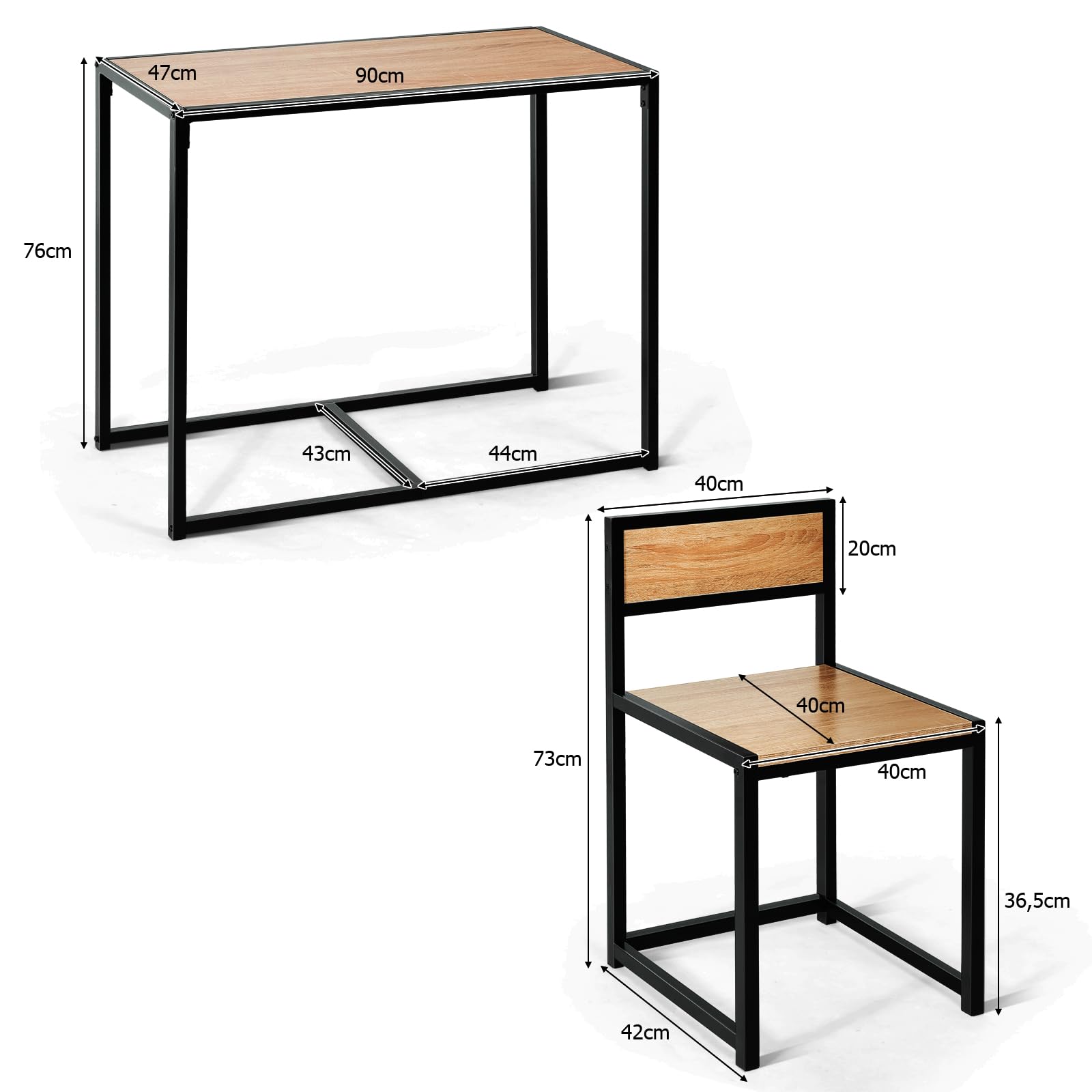 Victoria eetgroep, ovale eettafel 178 x 110 cm met 4 Tuva stoelen - Wit/bruin gebeitst