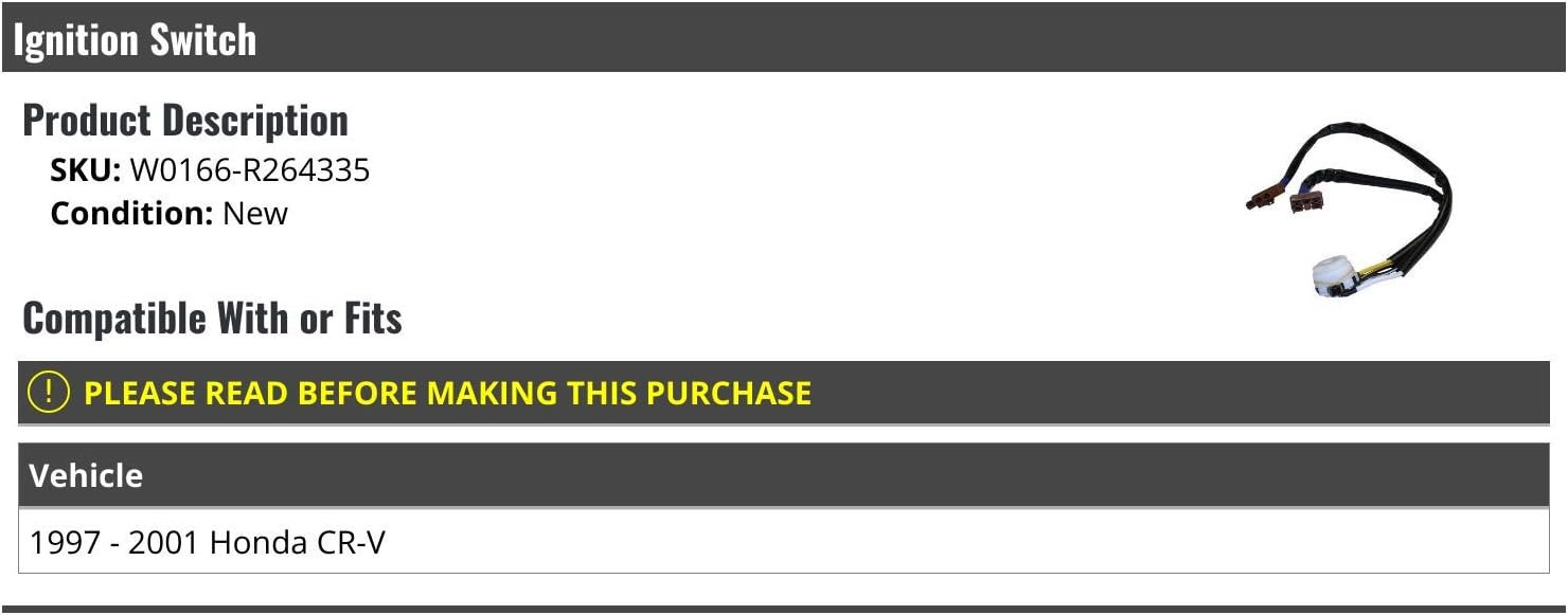 Ignition Switch - Compatible with 1997-2001 Honda CR-V