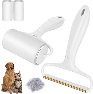 Lint Remover Set - Reusable Pet Hair Remover - The Non-Damaging Extra Sticky Lint Rollers and Fabric Shaver by Ueyake - Ea...