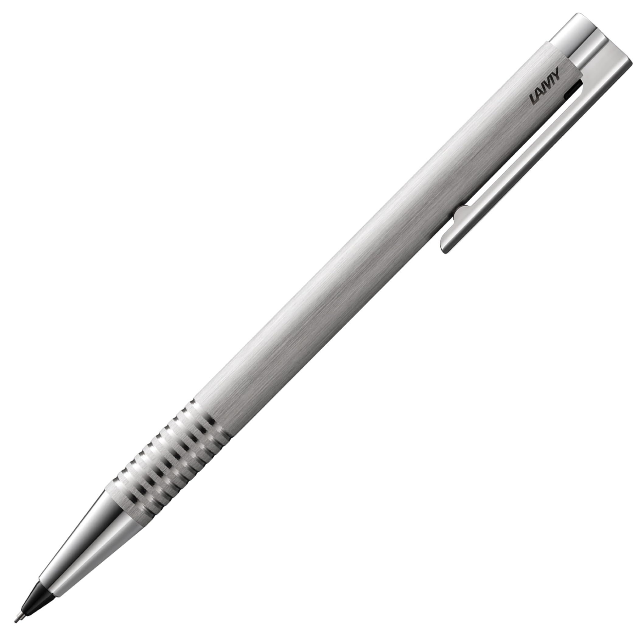 Lamy logo brushed Druckbleistift – zeitloser Minenbleistift mit hoher Funktionalität & Gehäuse aus robustem Edelstahl – Bleistift mit Feinstrichmine M 40 in Strichbreite 0,7 mm
