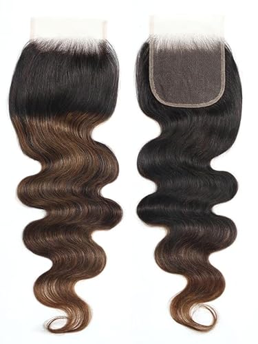 Miniatura 10 de UNICE Cabello humano ondulado con cierre de encaje, parte libre, cabello virgen brasileño sin procesar, cierre de 4 x 4, color natural (18 pulgadas)