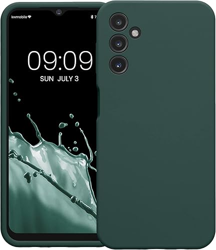 Miniatura 5 de kwmobile Funda compatible con Samsung Galaxy A14 5G - Funda delgada de silicona TPU - Acabado suave al tacto - Azul Verde