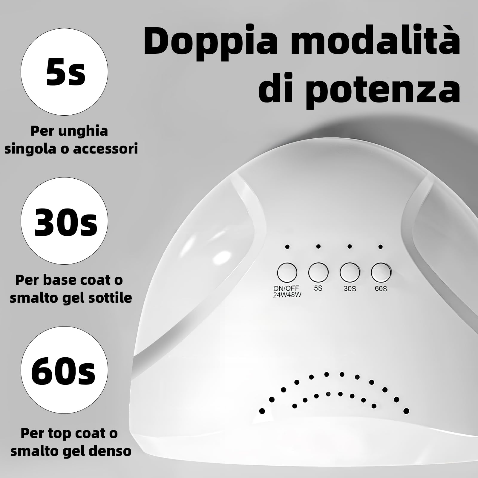 VOLTIX Lampada Unghie UV LED Professionale 48W – Fornetto Unghie Semipermanente con Sensore Automatico e Timer 3 Modalità – Lampada UV LED Unghie Professionale per Gel, Smalto e Ricostruzione